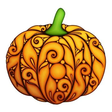 Colored Decorative Pumpkin Illustrazione stock