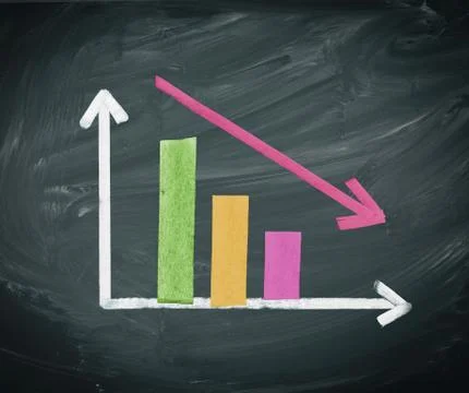 Colored decreasing bar graph Stock Illustration