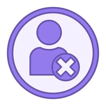 Colored Delete User Icon. Vector Icon. Profile and Account Blocking. Social.. イラスト素材