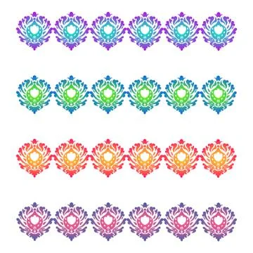 Colored design elements, ornament. Gradient fill, modern style. Set for designer Illustrazione stock