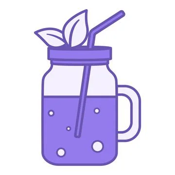 Colored Detox Smoothie Icon. Vector Illustration. Smoothie with Natural Pro.. Stock Illustration