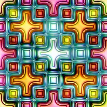 Colored diamonds seamless background bright shiny abstract 3D illustration Stock Illustration
