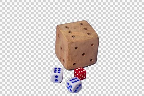 Colored dice of different types and textures Stock Photos