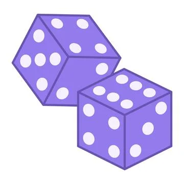 Colored Dice Icon. Vector Icon. Cubes for Casino Games. Gambling Concept Stock Illustration