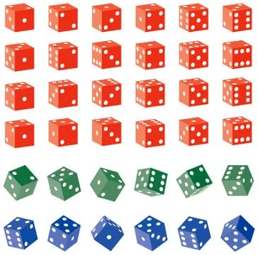 Colored dice 스톡 일러스트