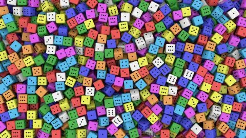 Colored dice Illustrazione stock