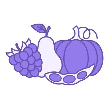 Colored Dietary Fiber Icon. Vector Illustration. Fiber, Vegetables, and Fru.. Stock Illustration