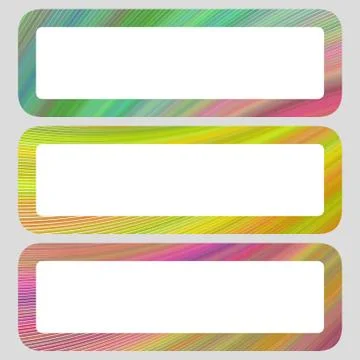 Colored digital art rounded shaped banner set イラスト素材