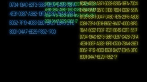 Colored digital code on a black background. 4K Stock Footage 346602830