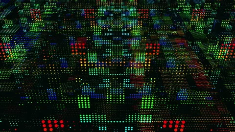 Colored Digital Dots Stock Footage 157922780