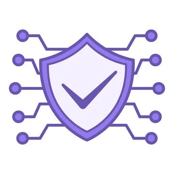 Colored Digital Icon. Vector Illustration. Protection and Privacy of Digita.. Stock Illustration