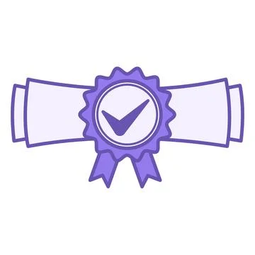 Colored Diploma Icon. Vector Icon of University, College, or School Graduat.. Stock Illustration
