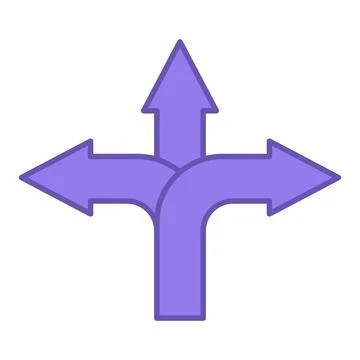 Colored Directions Icon. Vector Icon. Arrows Pointing in Different Directio.. Stock Illustration