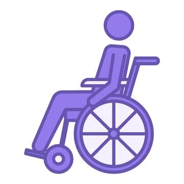 Colored Disabled Icon. Vector Illustration. Man Riding Wheelchair. Person D.. Stock Illustration