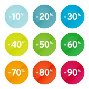 Colored discount sticker Stock Illustration