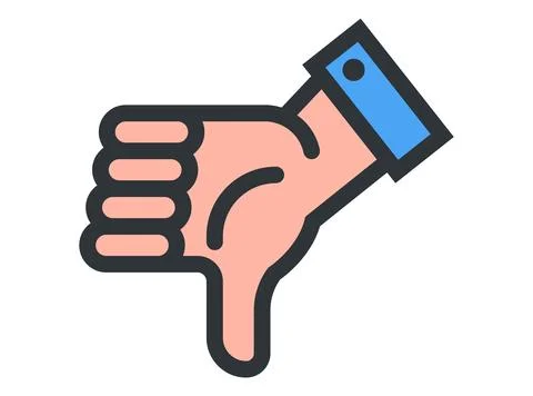Colored dislike icon on white background. Stock Illustration