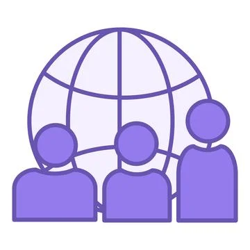 Colored Diversity Icon. Vector Icon of Different People on the Planet Stock Illustration