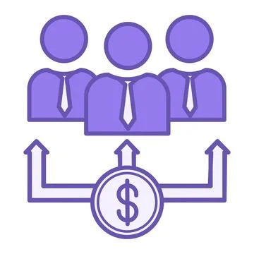 Colored Dividend Icon. Vector Illustration. Profit Share Distributed Among .. Stock Illustration