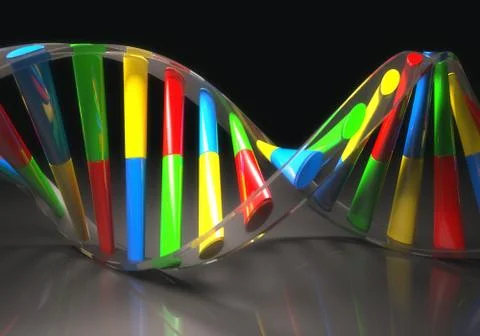 Colored DNA Molecule Stock Illustration