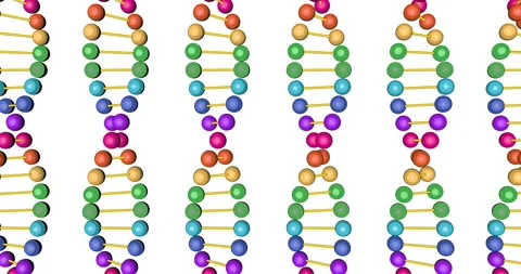 Colored DNA test 3d animated render isolated on white background for video Stock Footage 154877131