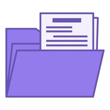 Colored Document Icon. Vector Icon. Open Document Folder. Office Concept Stock Illustration