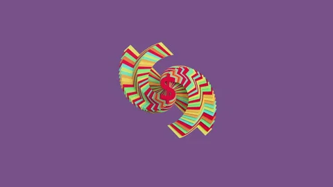 Colored dollar sign with glitch effect on purple background 스톡 동영상 314379101