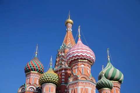 The colored domes of Saint Basil's Cathedral Foto stock