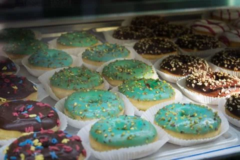 Colored donuts Stock Photos