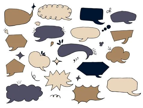 Colored doodle message bubbles Stock Illustration