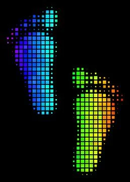 Colored Dot Human Steps Icon Stock Illustration