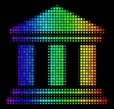 Colored Dot Library Building Icon Ilustración de archivo