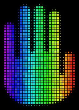 Colored Dot Stop Hand Icon Stock-Illustration