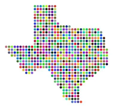 Colored Dot Texas Map Illustrazione stock