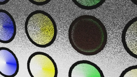 Colored Dots, "Control Panel" dissolves into Particles (loop) Stock Footage 122597681