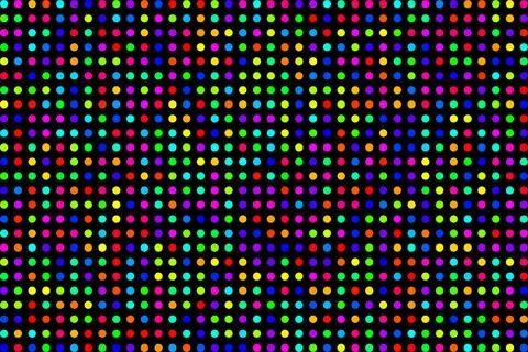 Colored dots or filled circles randomly colored on a neatly arranged grid o.. Stock Photos