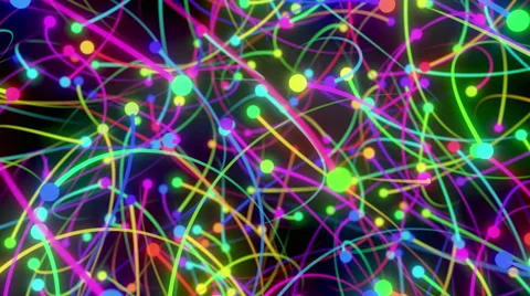 Colored dots with trails. Seamless loop Stock Footage 68402535