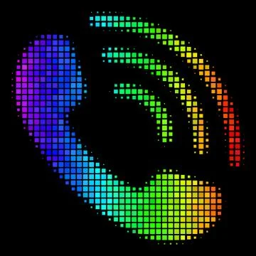 Colored Dotted Call Ring Icon Stock Illustration