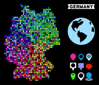Colored Dotted Germany Map Stock Illustration