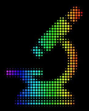Colored Dotted Microscope Icon Illustrazione stock