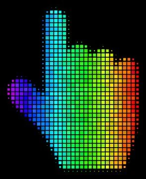Colored Dotted Pointer Finger Icon Illustrazione stock