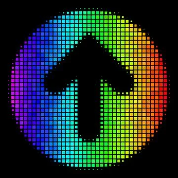 Colored Dotted Rounded Arrow Icon Stock Illustration