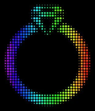 Colored Dotted Ruby Ring Icon Illustrazione stock