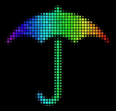 Colored Dotted Umbrella Icon Illustrazione stock