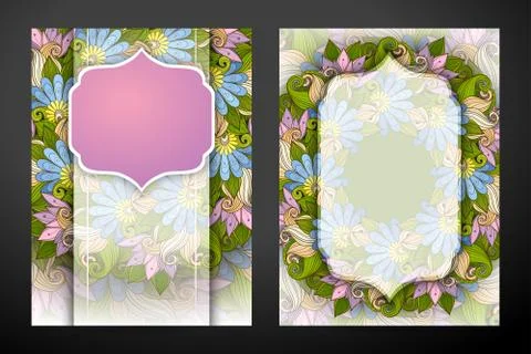 Colored Double-sided Greeting Card Stock Illustration