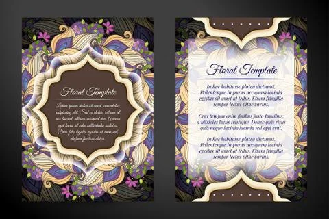 Colored Double-sided Greeting Card Stock Illustration