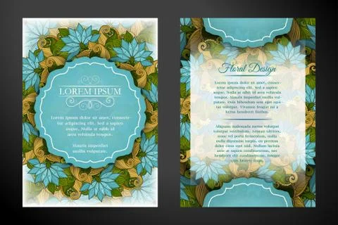 Colored Double-sided Greeting Card Illustrazione stock