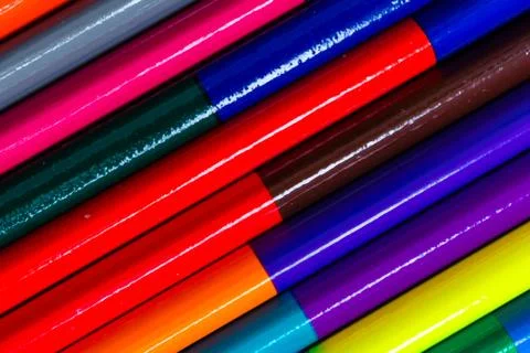 Colored double-sided pencils Stock Photos