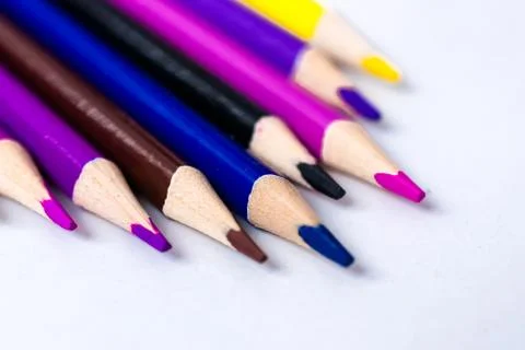 Colored double-sided pencils Foto stock