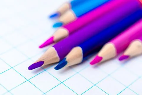 Colored double-sided pencils Stock Photos