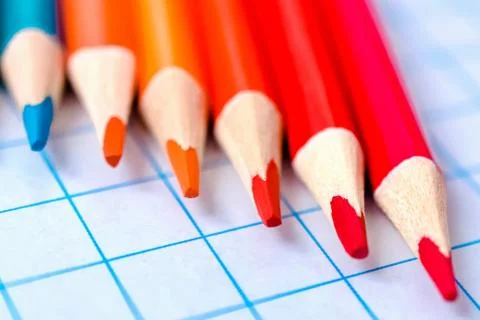 Colored double-sided pencils Stock Photos